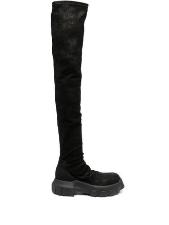 Rick Owens Bozo tractor stocking boots - women - Calf Leather/Calf Leather/Rubber - 37 - Black