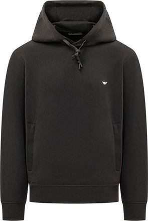 Emporio Armani Black Logo Regular Hoodie