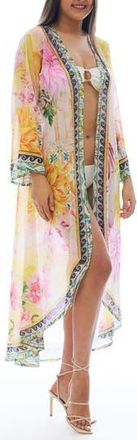 Ranee&rsquo;s Floral Longline Duster in Light Pink at Nordstrom Rack, Size One Size Oz