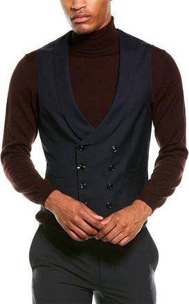 Brunello Cucinelli Navy Wool Blend Evening Vest, Brand Size 50 (US Size 40)