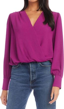 Fifteen Twenty Drape Front Top In Magenta