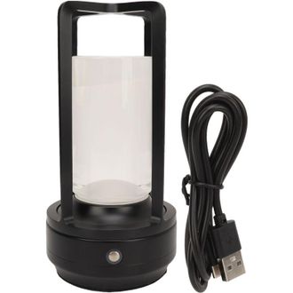 OEM L&aacute;mpara De Mesa Inal&aacute;mbrica Crezuo, Pantalla De Cristal, 3 Temperaturas De Color, Control T&aacute;ctil, Led Recargable Por Usb, L&aacute;mpara De Escritorio Para E