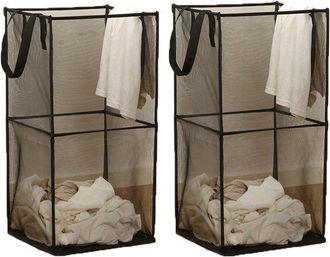 OEM 2 Cestas De Lavander&iacute;a Plegables Con Asas, De Malla, Cestas De Lavander&iacute;a Plegables Desplegables, Organizador, Dormitorio, Viaje