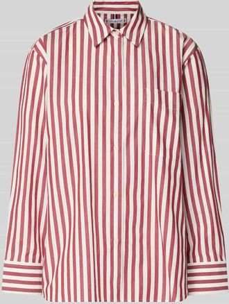 Tommy Hilfiger Regular Fit Langarmbluse aus reiner Baumwolle in Bordeaux, Gr&ouml;&szlig;e 34