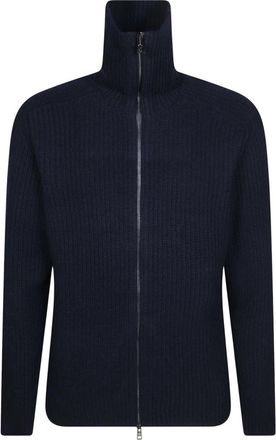 Tagliatore Maglia Full Zip Costa - Heren - Vesten - Blauw - M - Wol - Truien & Vesten