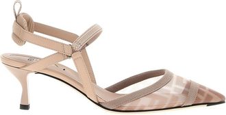 Fendi Pink Logo Slingback Pumps