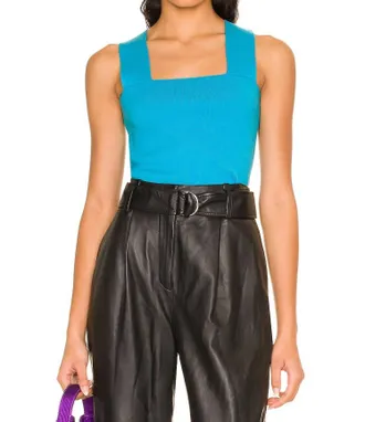 525 america Wide Strap Square Neck Tank Top In Bluetiful