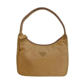 Prada Pre-owned Pouch - Dames - Pre-owned - Beige - Maat: ONE Size Nylon