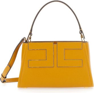Elisabetta Franchi Tassen, Dames, Bruin, ONE Size, Ecoleather Handbag met Metalen Details