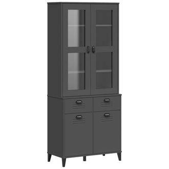 vidaXL Aparador Alto Viken Madera De Pino Gris Antracita 80x40x190 Cm Vidaxl