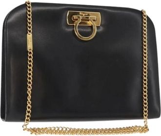 Ferragamo Pre-owned Cross Body Bags, female, Black, Size: ONE SIZE Pre-owned Leather Crossbody Bag