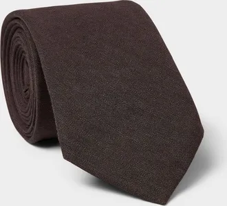BOSS Mens Brown linen-blend tie