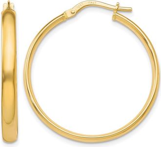 Diamond2Deal 10K Yellow Gold Round Shape Fancy Hoop Earrings
