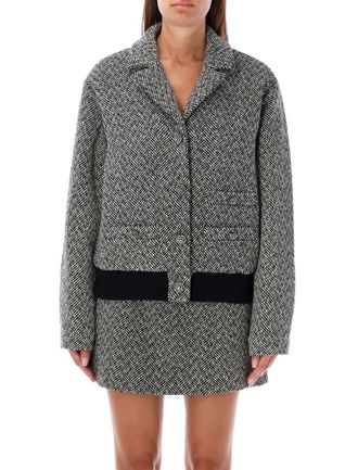 Self Portrait Bomber Herringbone