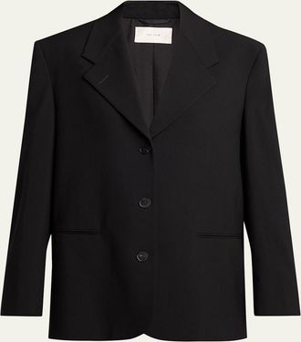 The Row Selim Single-Breasted Oversized Blazer Jacket