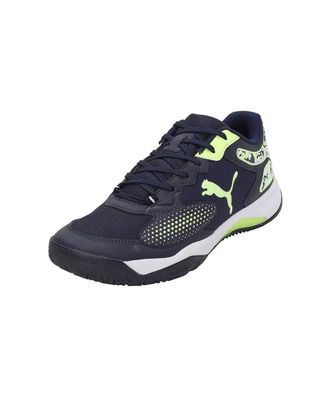 Puma Padel Shoes Black/Yellow Man Solarcourt, Marine, 3 UK