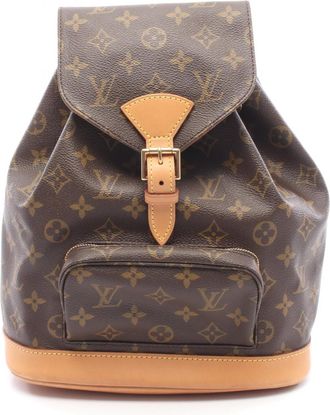 Louis Vuitton Brown Monogram Coated Canvas Leather Backpack (Pre-Owned)