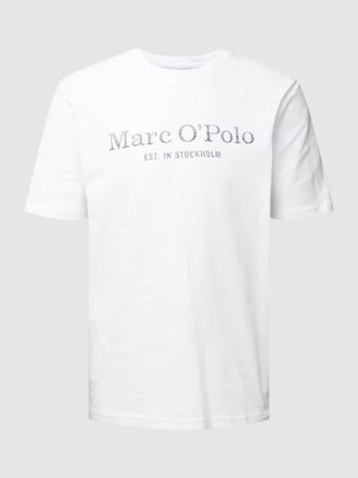 Marc O'Polo T-Shirt mit Statement- und Label-Print in Weiss, Größe XXL