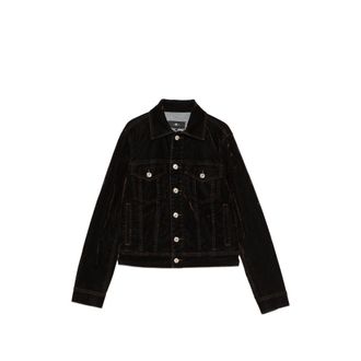 7 For All Mankind Velvet-effect Button-up Jacket