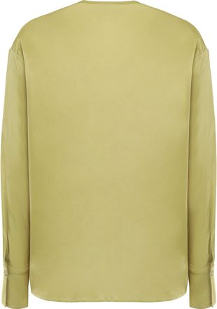 Pinko Womens Green Viscose Blouse Elastane Blouses Shirt