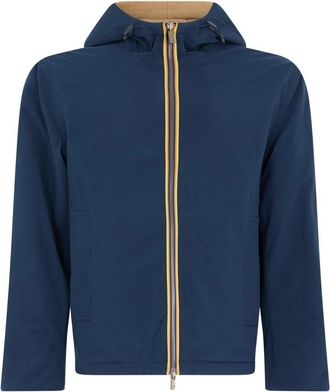 K-Way Claudel Hooded Jacket - Heren - Zomerjassen - Blauw - XL - Wol - Jassen