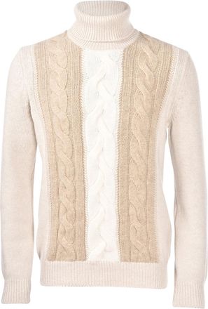 Gran Sasso High Neck Cable Knit Sweater