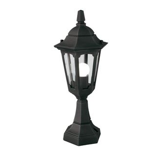 Netlighting Parish 1 Light Outdoor Pedestal Lantern Black IP44 E27