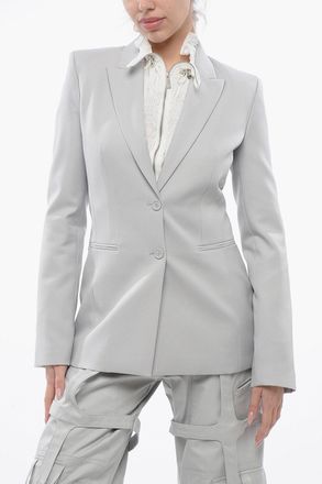 Off-white Blazer Slim Fit CORPORATE TECH con Rever a Lancia Off-White