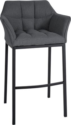Clp Clp - Taburete De Bar Damaso De Fieltro Y Base Met&aacute;lica De 4 Patas Gris Negro