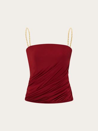 Ferragamo Donna Top drappeggiato Rosso