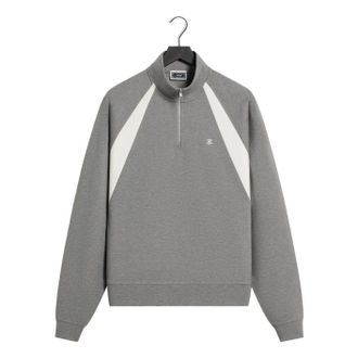 Kith Ponte Novak Quarter Zip Medium Heather Grey KHMA030139-154