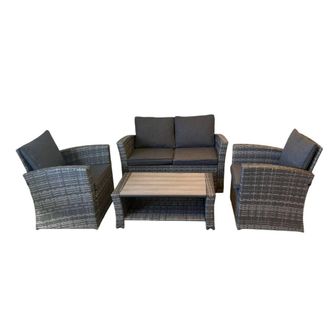 Outdoor Living The Wilmslow 4 Seat Rattan Sofa Lounge Set in Grey