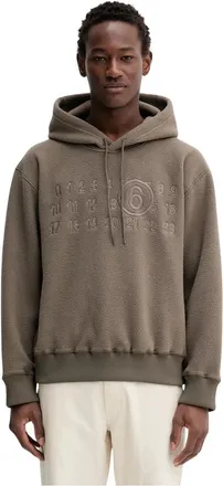 Maison Margiela Felpa con cappuccio in pile - - Sweatshirts & Hoodies - Uomo - Marrone - M