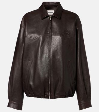 Miu Miu Leather blouson jacket