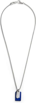 Jonas Studio Mens Double Dog Tag Necklace in Silver And Blue at Nordstrom