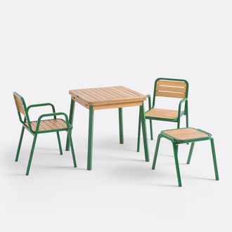 La Redoute Interieurs Set van 2 krukken van acacia en metaal, Jaja