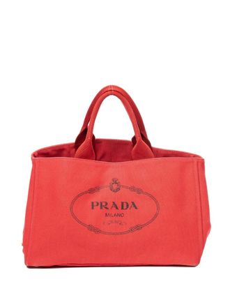 Prada logo-print tote bag - Red