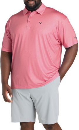 Callaway Big & Tall Geometric Heather Print Patterned Polo Shirt in Dianthus at Nordstrom, Size Xx-Large