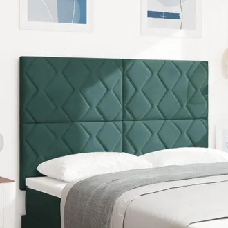 vidaXL LED Headboard Dark Green 160 cm Faux Leather vidaXL