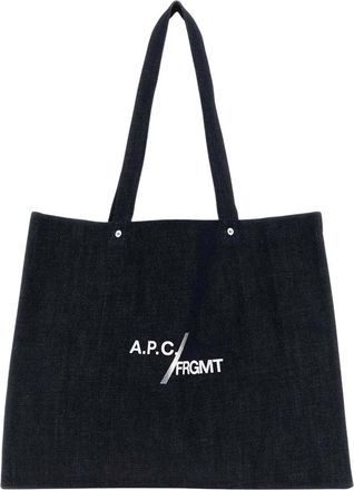 A.P.C. Denim Logo Large Tote