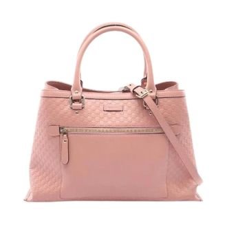 Gucci Pre-owned Tote Bags, female, Pink, Size: ONE SIZE Pre-owned Microguccissima Leather 2way Handbag