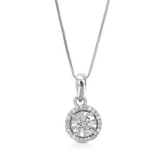 Vir Jewels 1/12 cttw Lab Grown Diamond Composite Pendant Necklace in Sterling Silver with Chain For Women