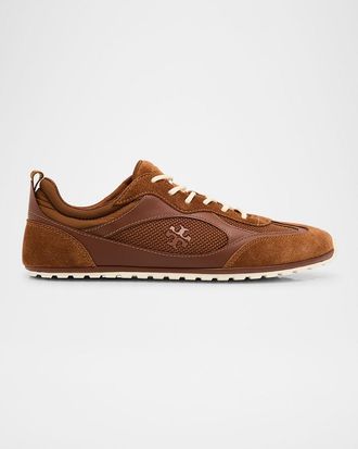Tory Burch Field Leather and Suede Low-Top Sneakers
