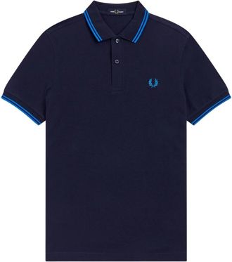 Fred Perry Slim Fit Twin Tipped Polo - Heren - Polos - Blauw - 2XL - Katoen - Tops