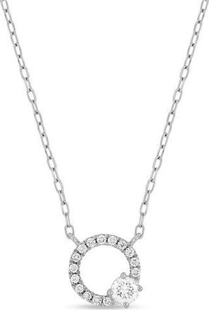 Bony Levy Audrey 18K White Gold Diamond Open Circle Pendant Necklace at Nordstrom Rack