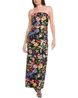 Milly Milly Magnolia Mesh Embroidery Maxi Dress