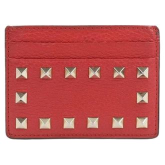 Valentino Pre-owned Wallets, female, Red, Size: ONE SIZE Pre-owned Rockstud Card Wallet