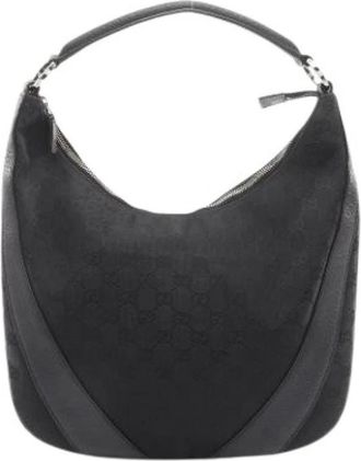 Gucci Pre-owned Shoulder Bags, female, Black, Size: ONE SIZE Pre-owned Canvas Shoulder Bag