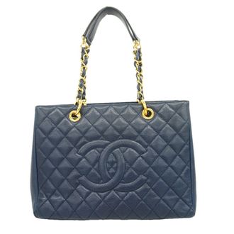 Chanel Navy Grained Calfskin Tote Bag (Pre-Owned)