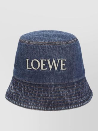 Loewe denim bucket hat stitched brim design